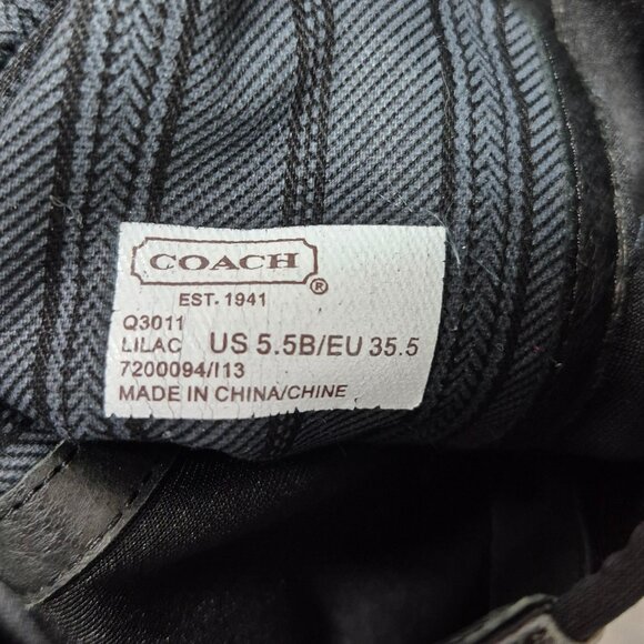 5.5 Coach Lilac Riding Boots in Black - Picture 13 of 13